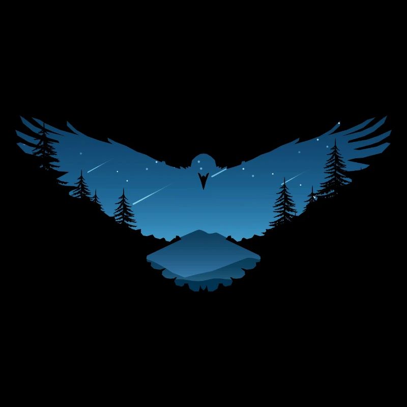 Raven crows bird design