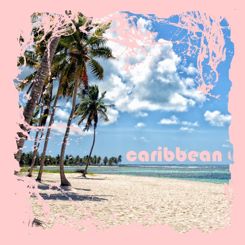 Lonely sandy beach in the Caribbean