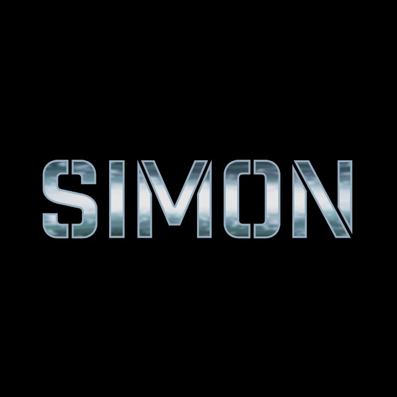 Simon prénom nom bleu argent blanc