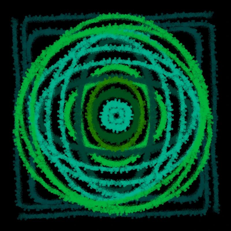 cercles concentriques verts