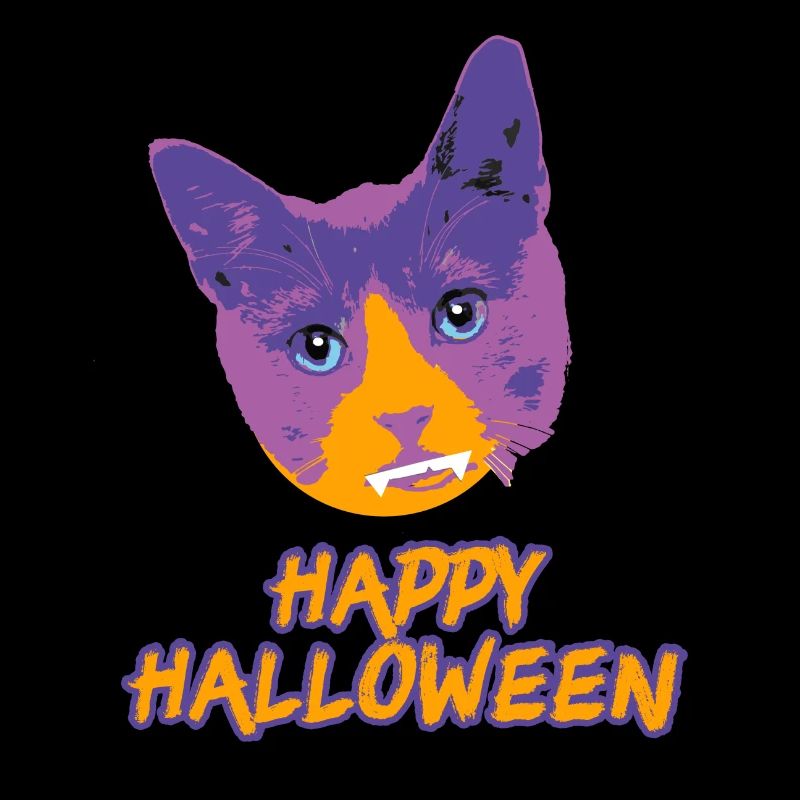 happy halloween,pop-art,katze,vampirkatze,vampir