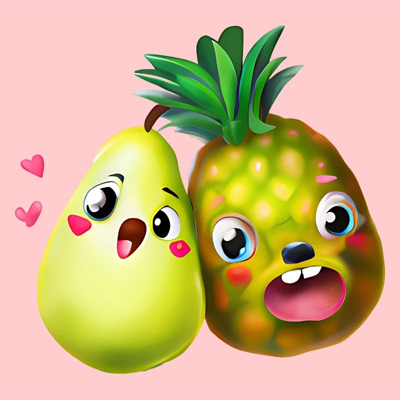Pineapple Pear Love - Cute Fruit Design
