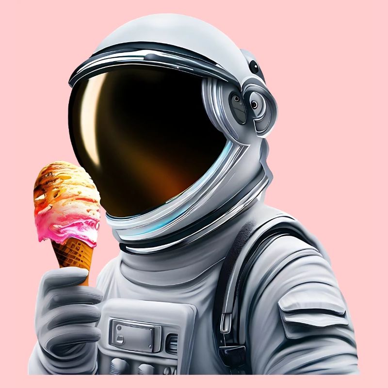 Astronaute de la crème glacée gaufre