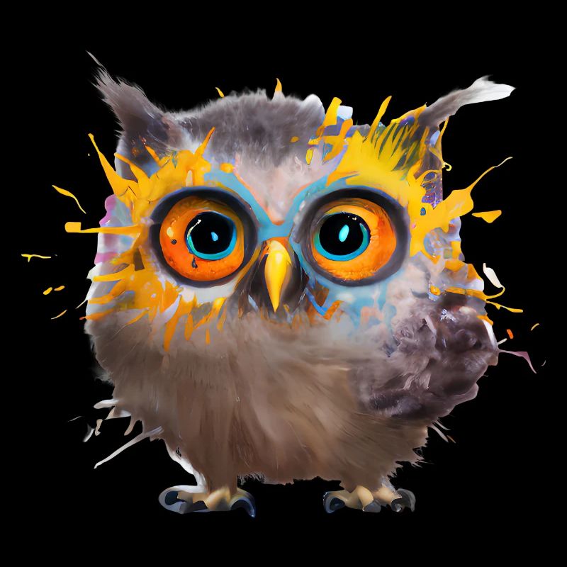 Farbenfrohe Eulen-Illustration