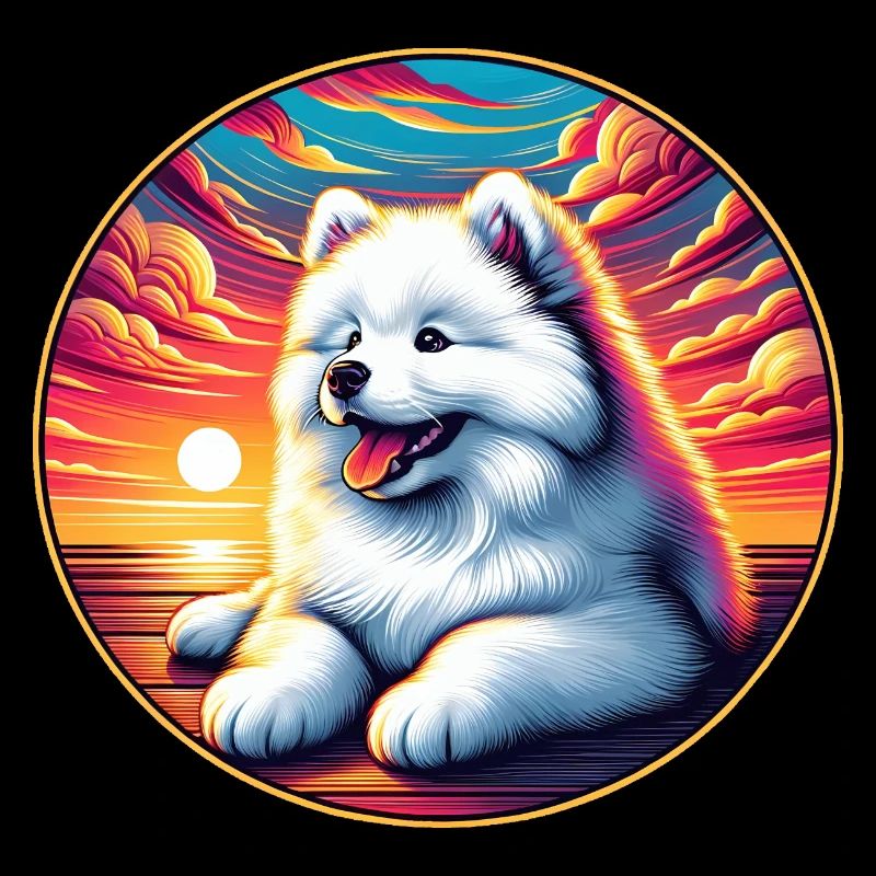 Chien Samoyède Cadeaux Mignon Samoyède Chien Graphique