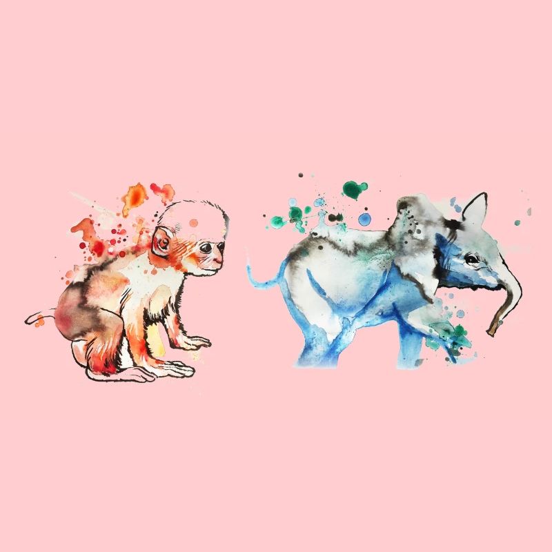 Affe und Elefant