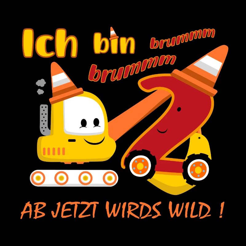 Geburtstag – Ich bin 2 – mit einem süßen Bagger