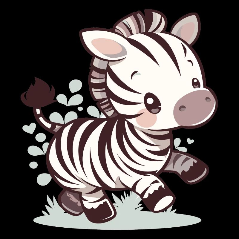 Un adorable zèbre chibi qui s'amuse