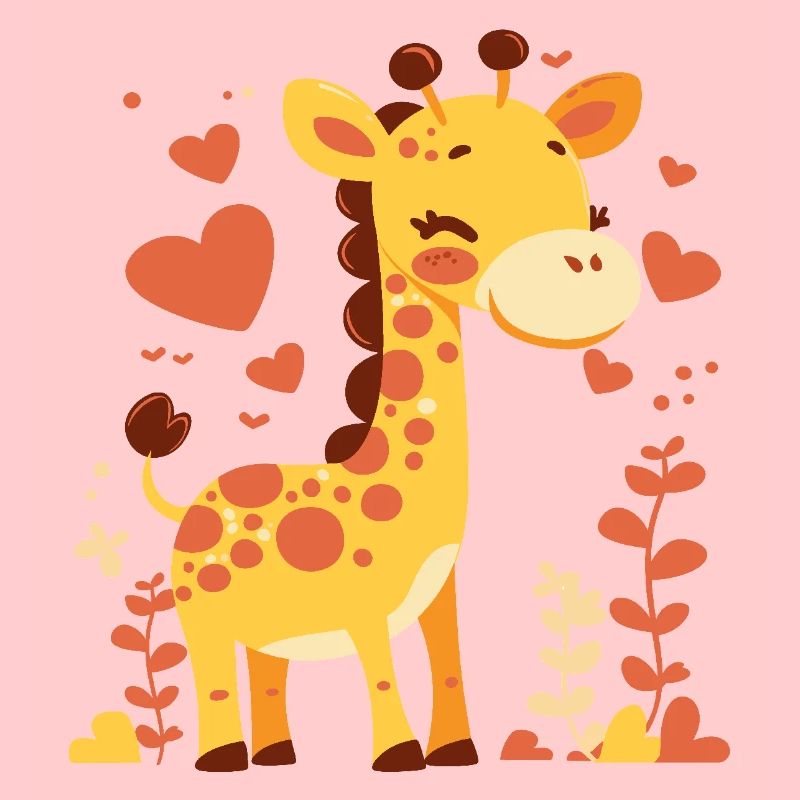 Süßes Chibi Giraffe Geschenk zur Geburt