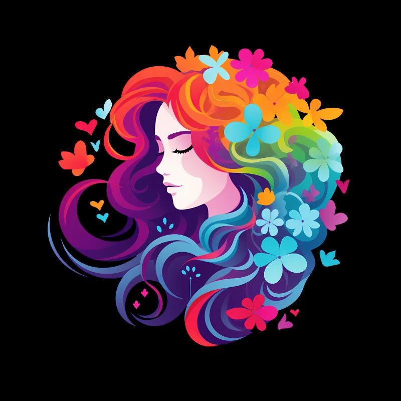 Blumen Mädchen Regenbogen