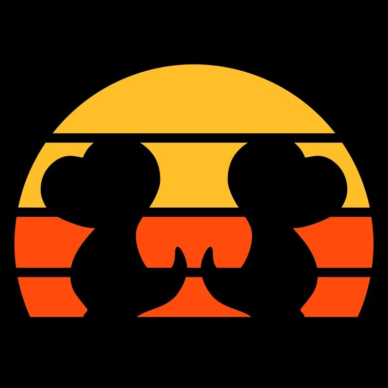 Zwei Dinosaurierbabys vor Halbsonne