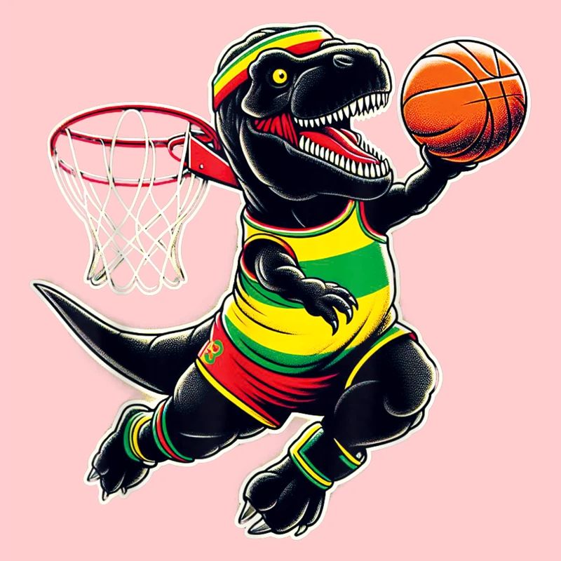 T-rex Dunking Ein Basketball Juneteenth Dinosaurier