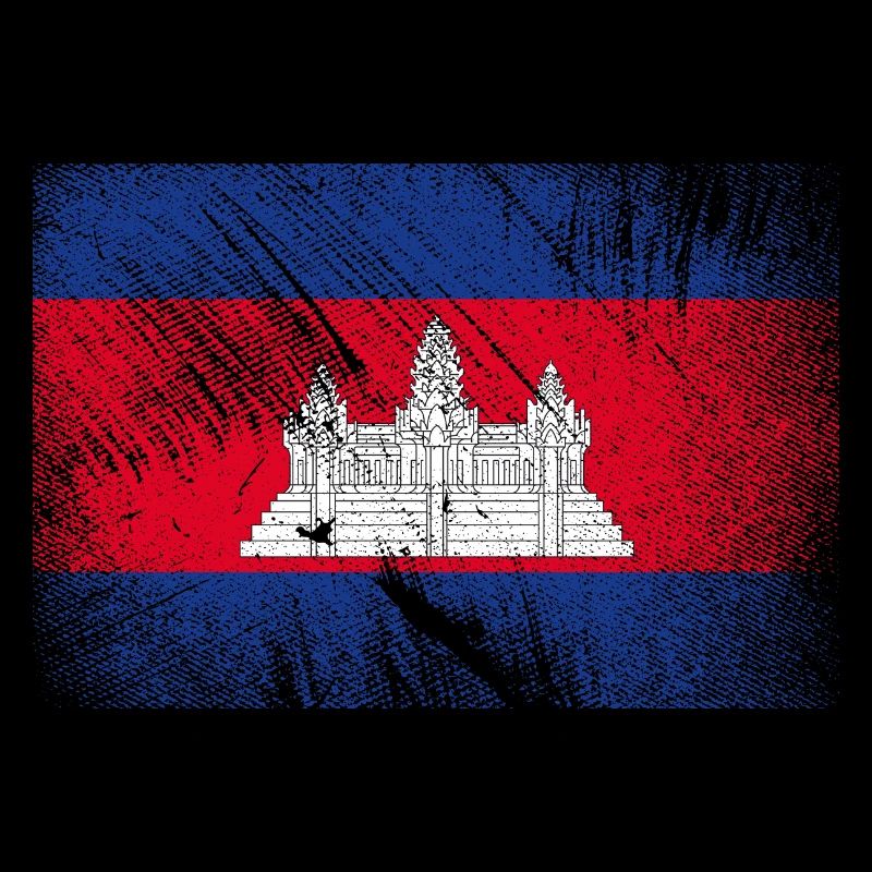 Cambodia Flag - Vintage Grunge