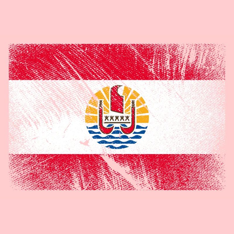 French Polynesia Flag - Vintage Grunge