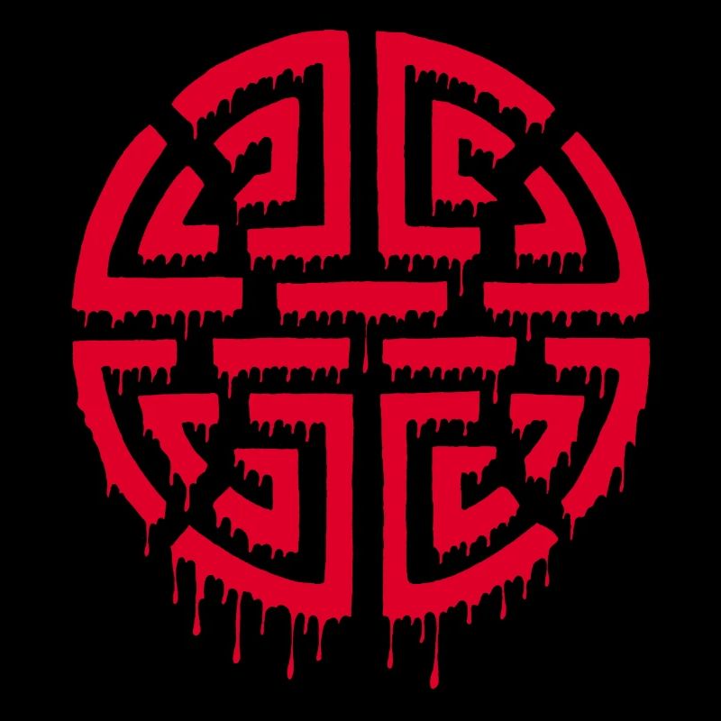 Graffiti eines roten Labyrinths