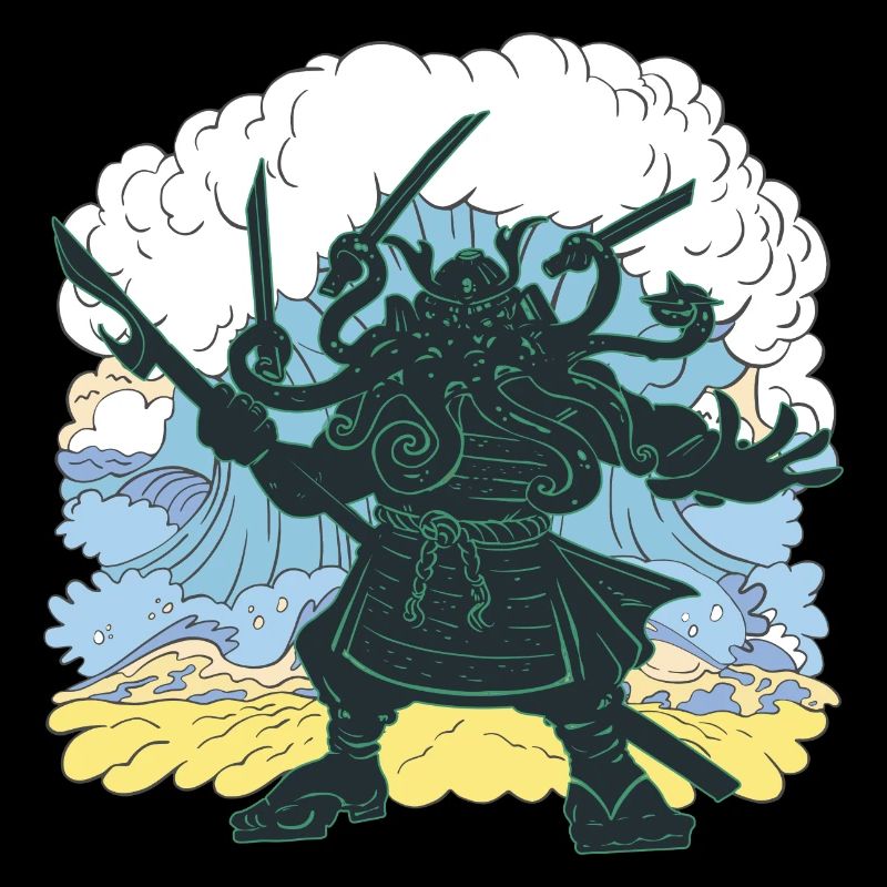 Riesiger Cthulhu-samurai-japaner