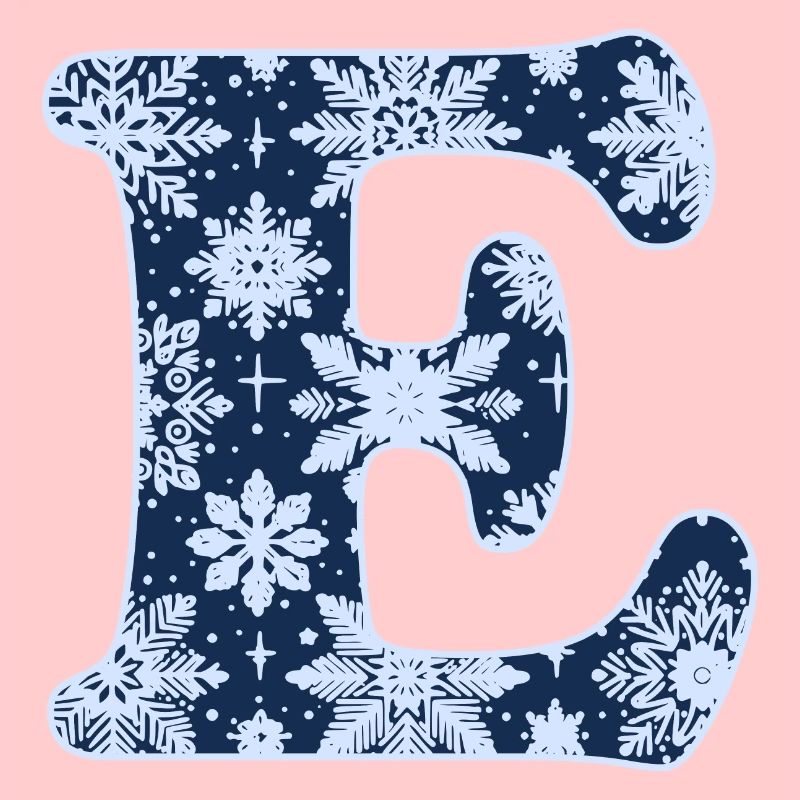 Buchstabe E Schneeflocken