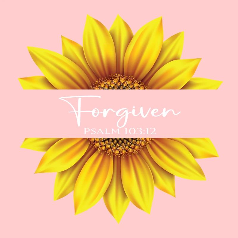 Christliches Sonnenblumendesign Mir wurde vergeben Psalm