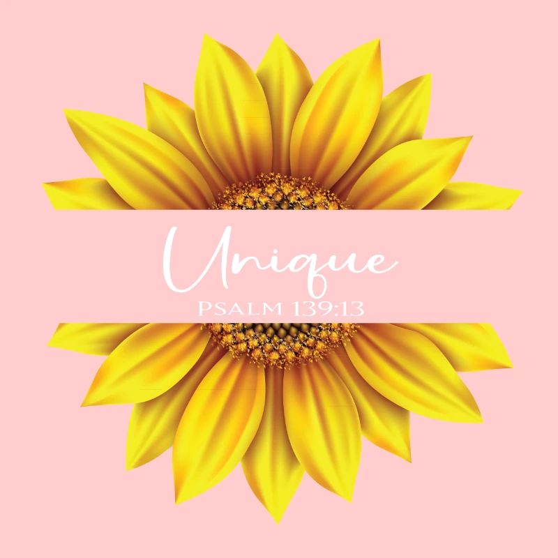 Christliches Sonnenblumendesign Ich bin einzigartig Psalm 139: