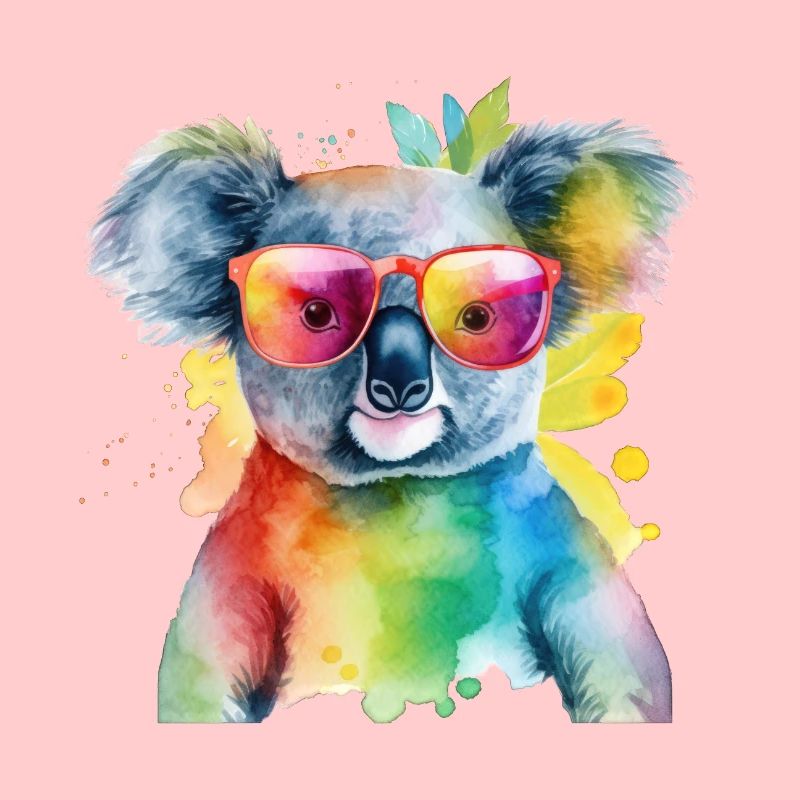 Bunter cooler Koala mit Sonnenbrille