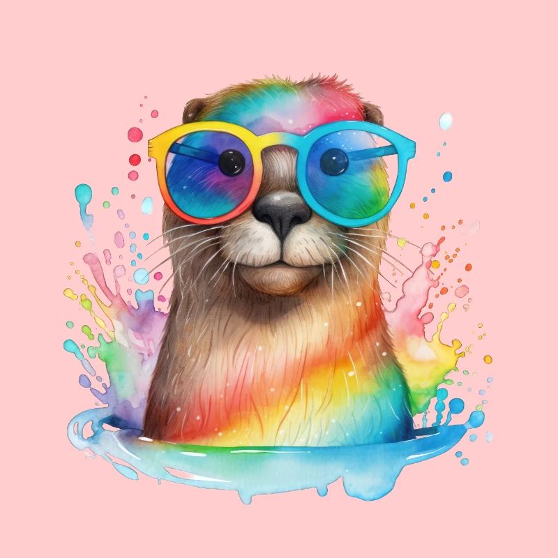 Buntes cooles Otter mit Sonnenbrille