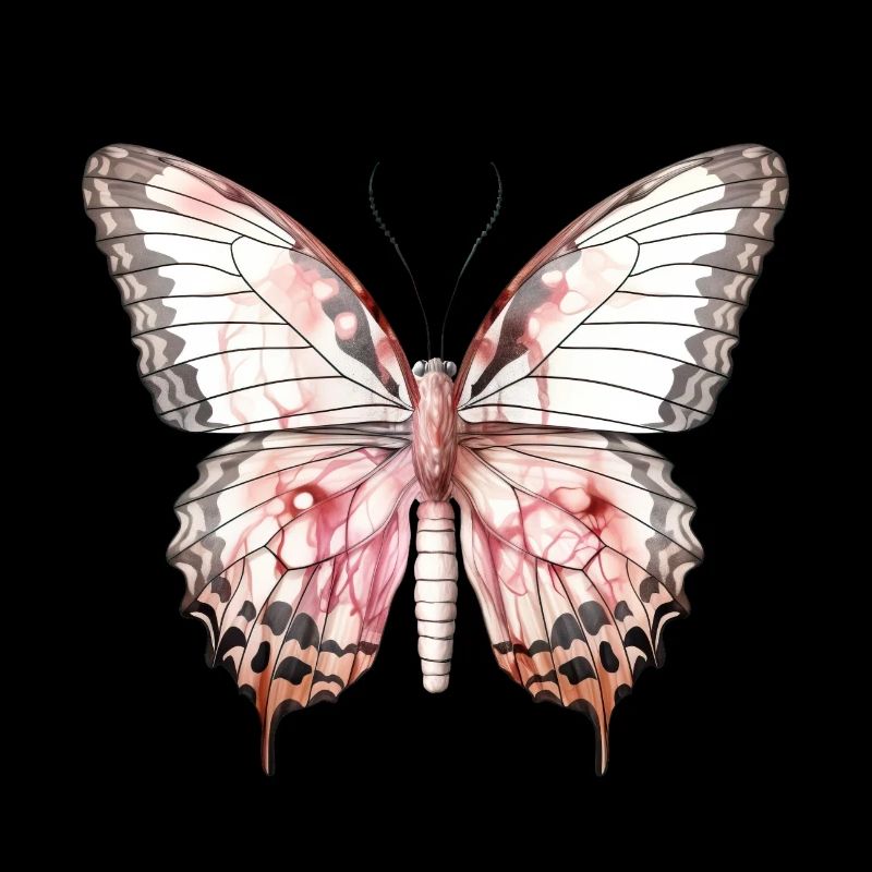 Papillon rose exotique tropical