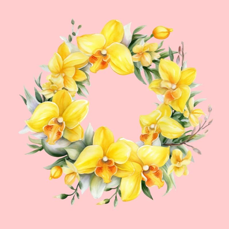 Plantes Couronne de fleurs Fleurs Orchidée Mariage jaune