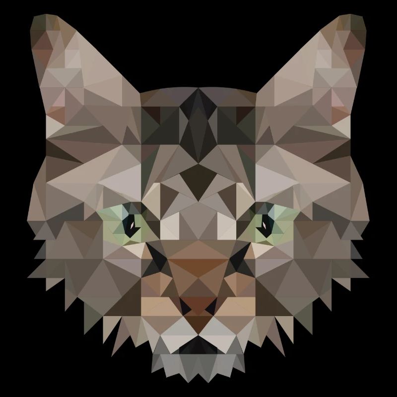 Polygon Cat Artwork - Design fait à la main
