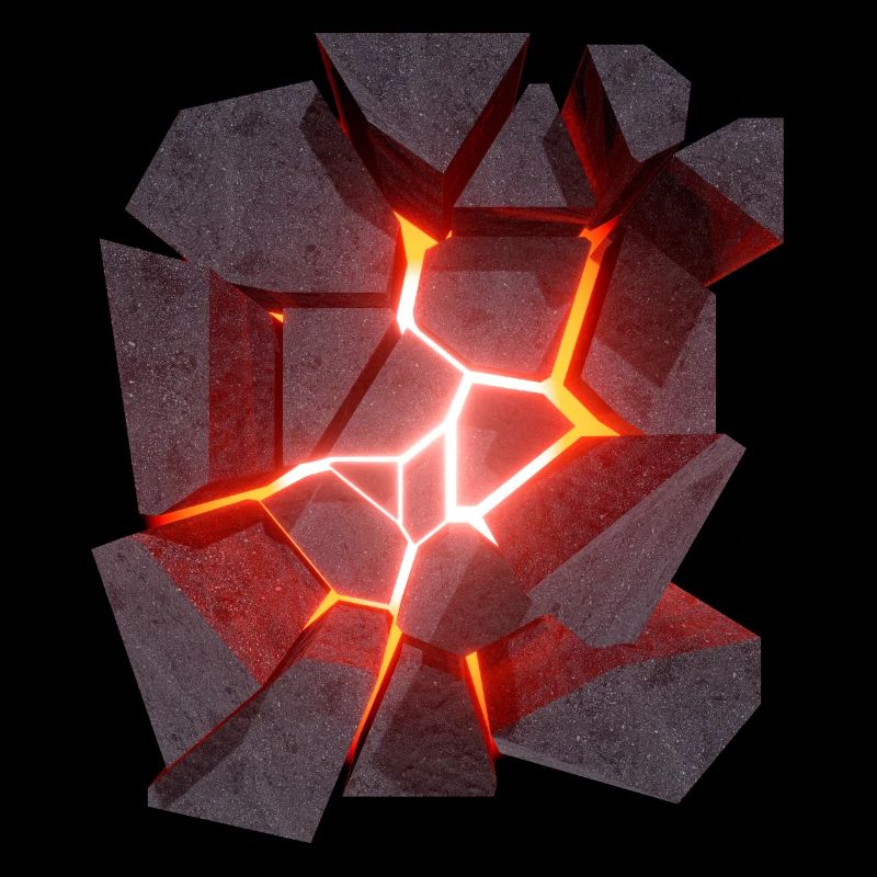 Glowing Lava Volcano 3D Design