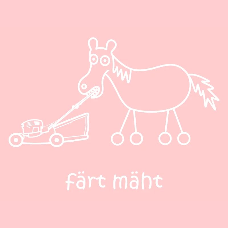 färt mäht, Pferd auf Rädern, Rasenmäher, Garten