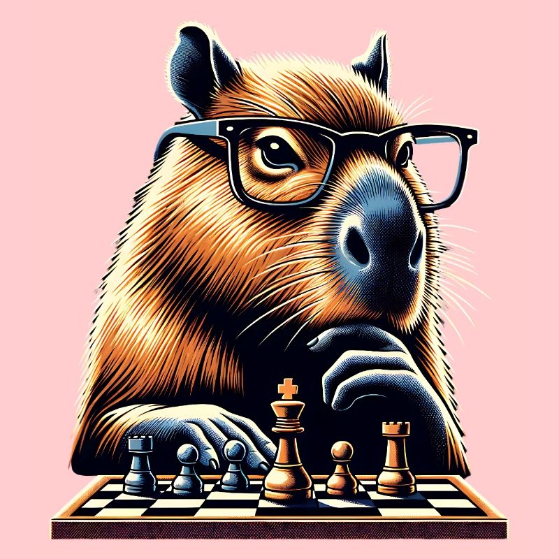 Capybara Chess Player Humor