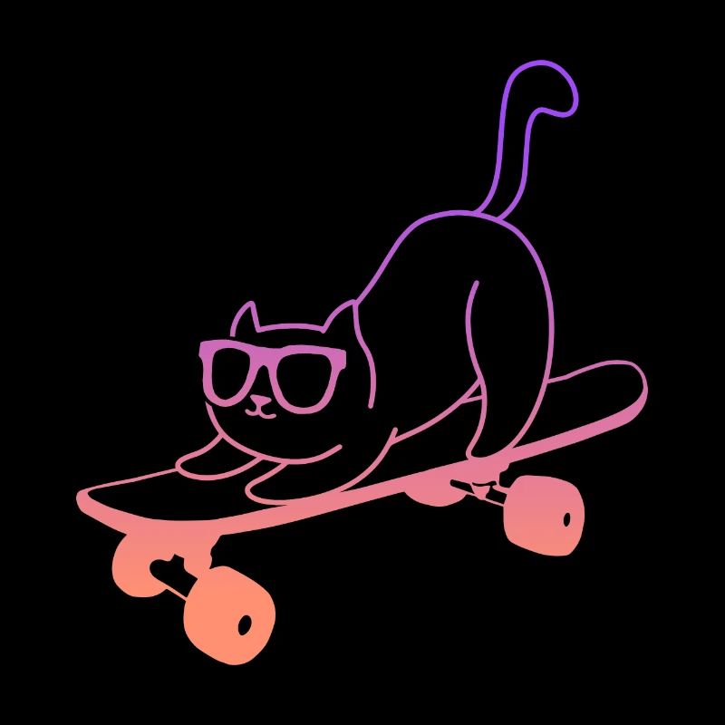 Skateboarding Cat Skating Skateboard
