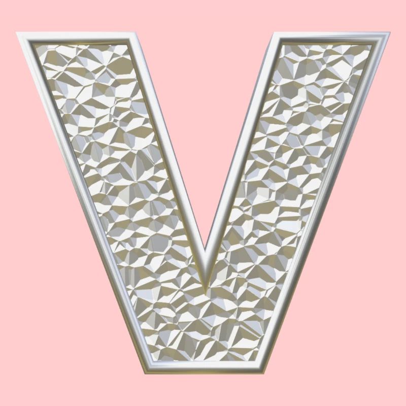 V, letter, initial, monogram,