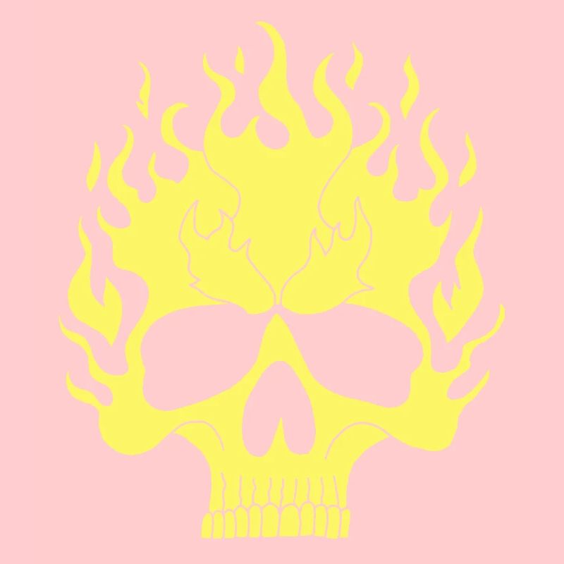 Gelber Flammender Schädel