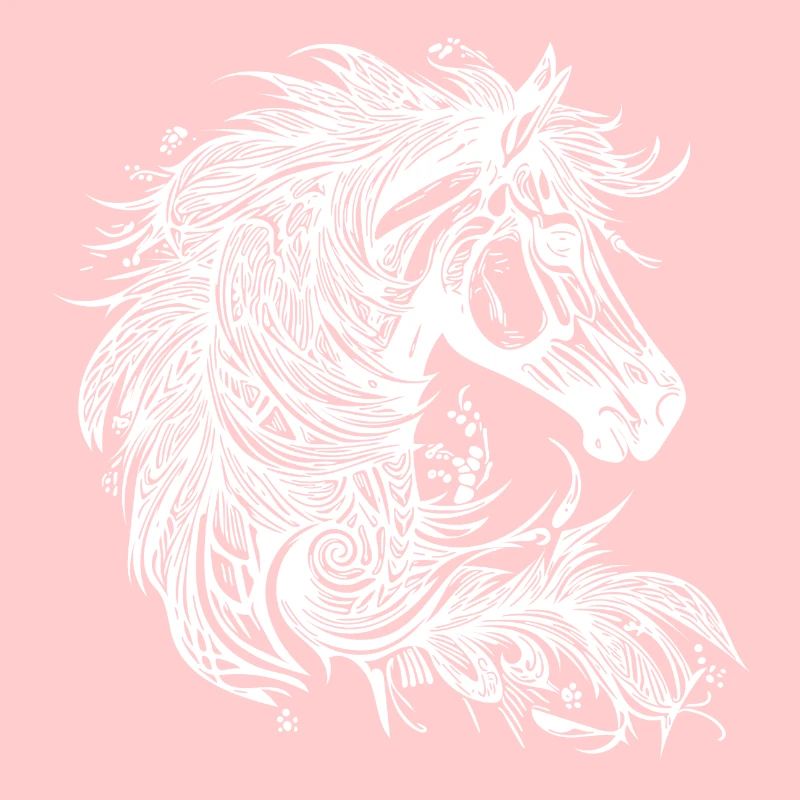 Cheval au galop avec crinière dans le vent