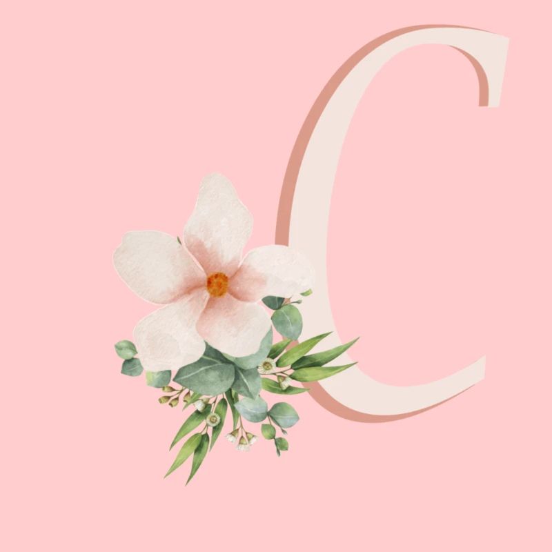 Buchstabe C mit Blume