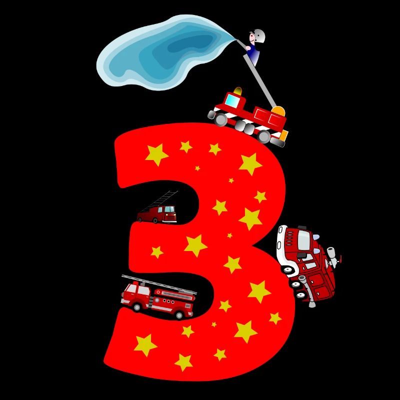 3rd Birthday 3 Years Fire Brigade Car Gift