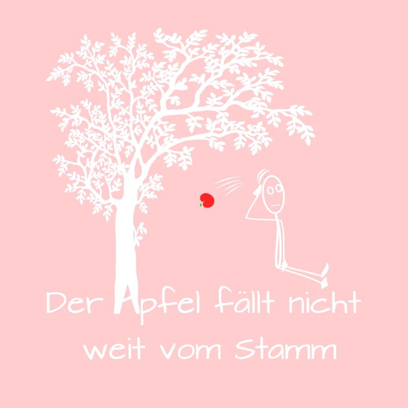 Apfel fällt nicht weit vom Stamm Spruch Witzig