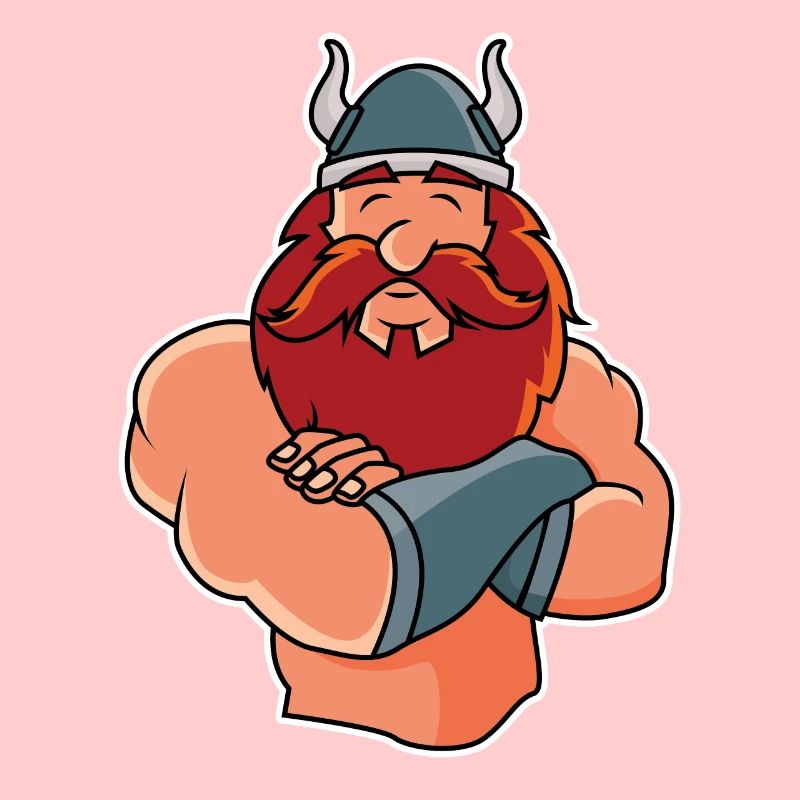 Lustiger Wikinger in Pose