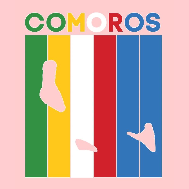 Drapeau et frontière du pays des Comores