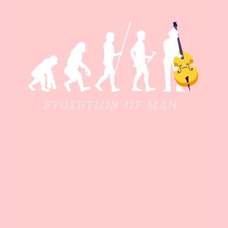 Évolution de l'homme cadeau d'amant d'instruments à cordes basses