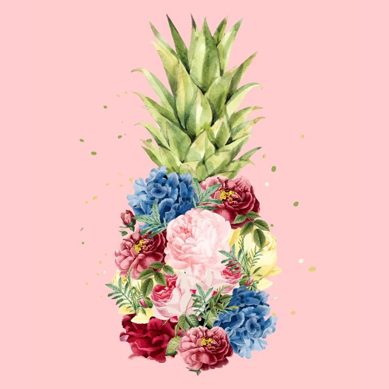 Hawaii ananas ananas avec fleurs de vacances