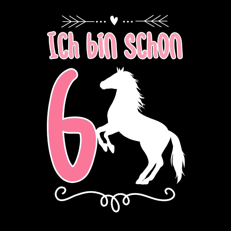 Pferde Geburtstagsshirt 6 Jahre Mädchen