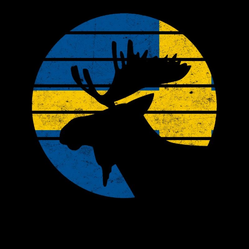 Elch Suède drapeau,Cadeau De Scandinavie vintage