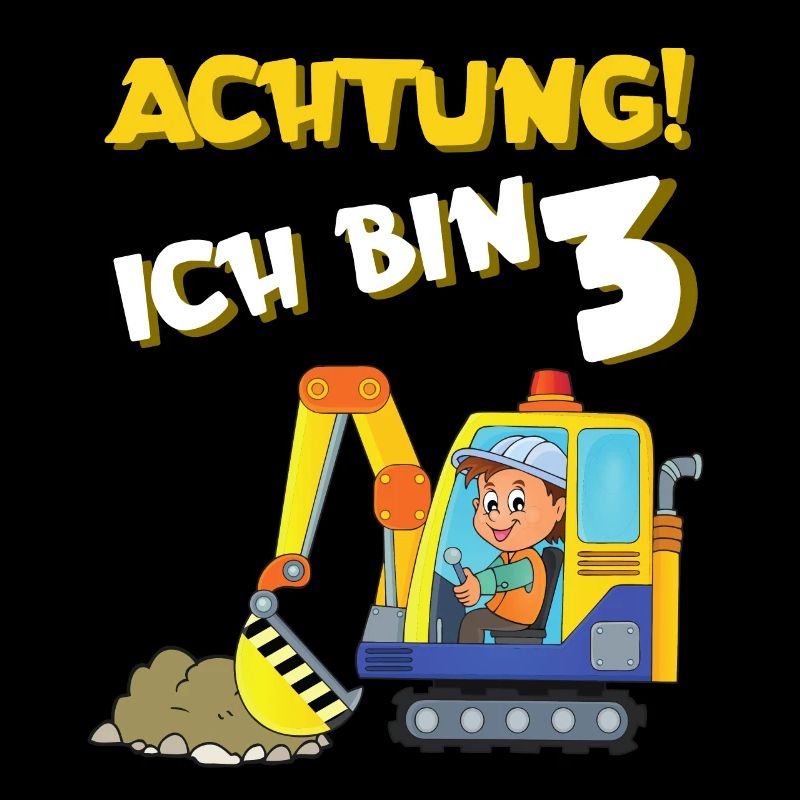 3 Jahre Bagger Geburtstagsshirt dritter Geburtstag