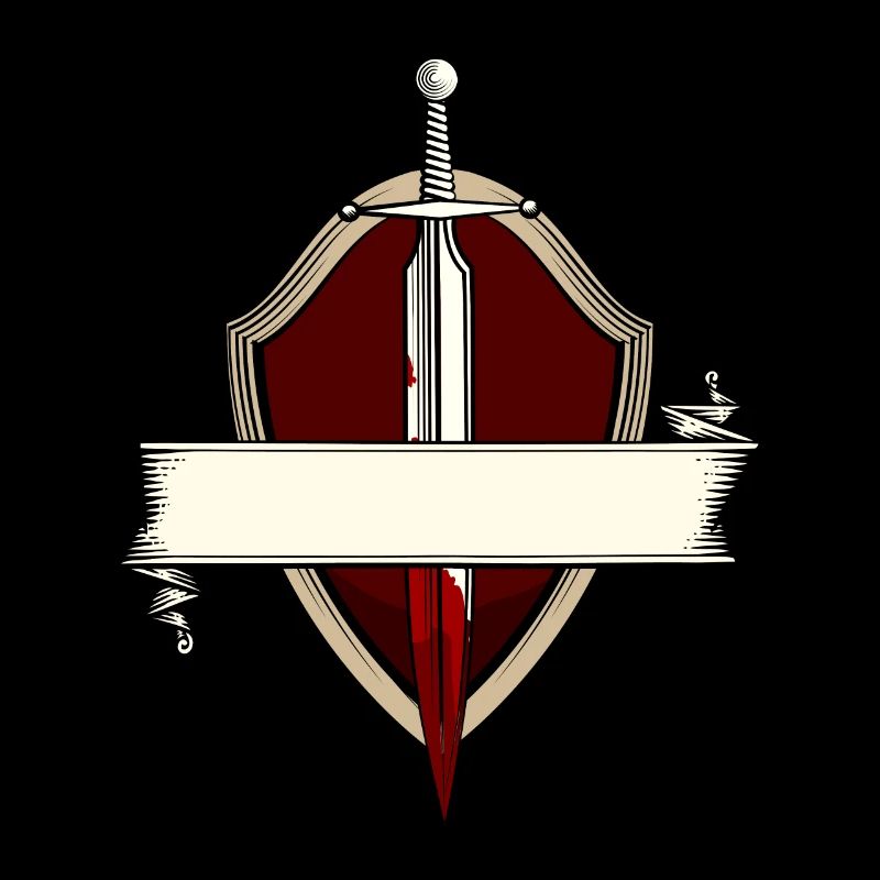 Épée bannière blason médiéval combat à l'épée