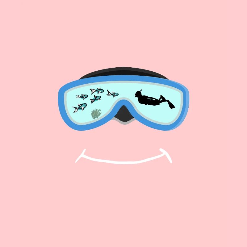 Masque de plongée avec plongée aux algues de poisson