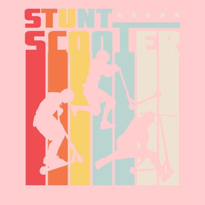 Stunt Scooter Roller Rollerfahrer Retro Style
