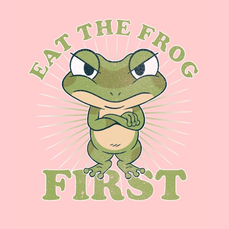 « Eat The Frog First » Vintage Comic Gestion du temps