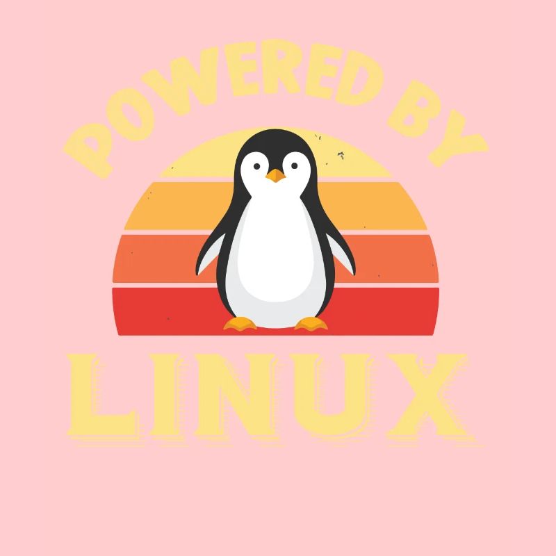 Powered By Linux Retro Vintage Geek